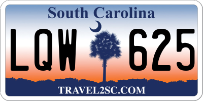 SC license plate LQW625
