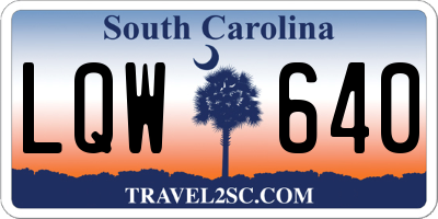 SC license plate LQW640