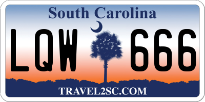 SC license plate LQW666