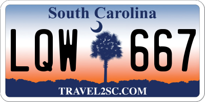 SC license plate LQW667