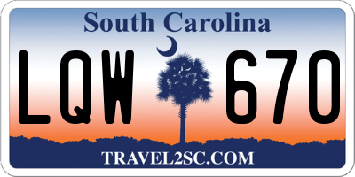SC license plate LQW670