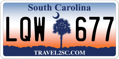 SC license plate LQW677