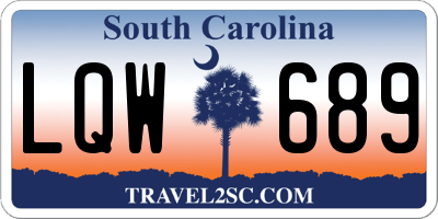 SC license plate LQW689