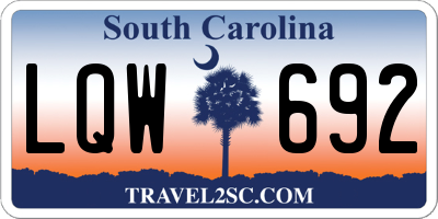 SC license plate LQW692