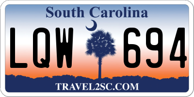SC license plate LQW694