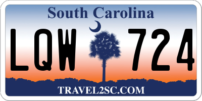 SC license plate LQW724
