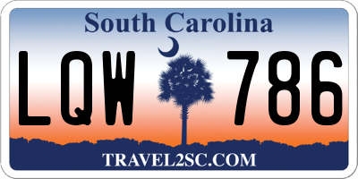 SC license plate LQW786