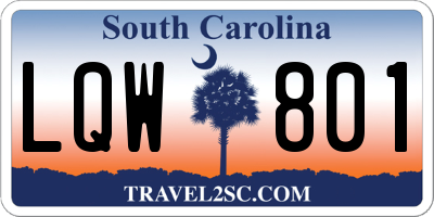 SC license plate LQW801