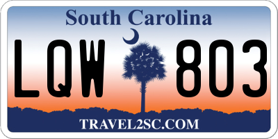 SC license plate LQW803