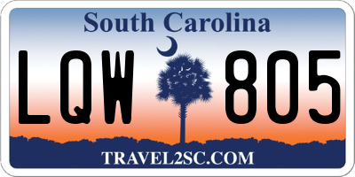 SC license plate LQW805