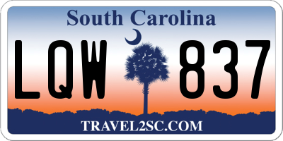 SC license plate LQW837