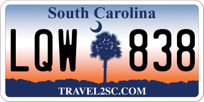 SC license plate LQW838