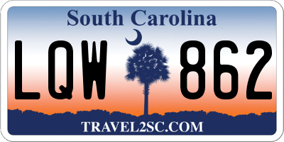 SC license plate LQW862