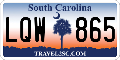 SC license plate LQW865