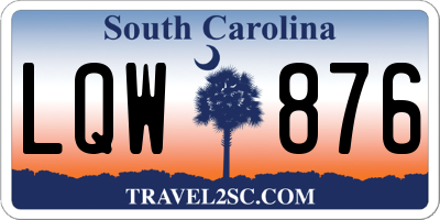 SC license plate LQW876