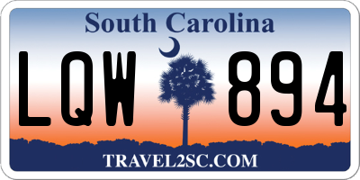 SC license plate LQW894