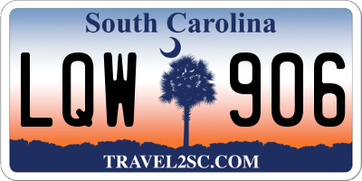SC license plate LQW906
