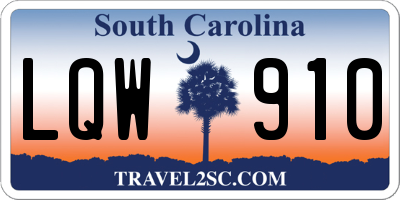 SC license plate LQW910