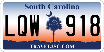 SC license plate LQW918