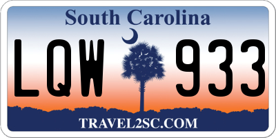 SC license plate LQW933
