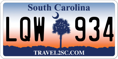 SC license plate LQW934