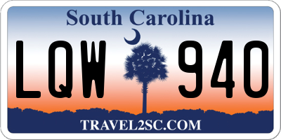 SC license plate LQW940