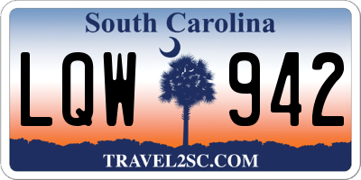 SC license plate LQW942