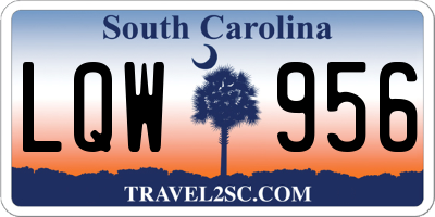 SC license plate LQW956
