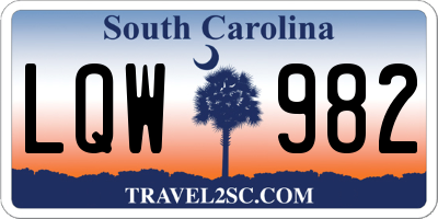 SC license plate LQW982
