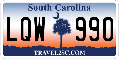 SC license plate LQW990