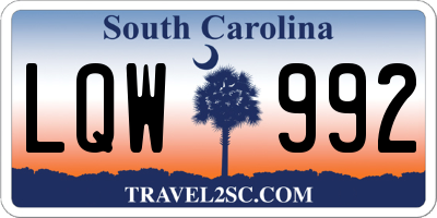 SC license plate LQW992