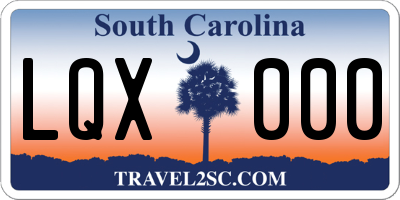 SC license plate LQX000