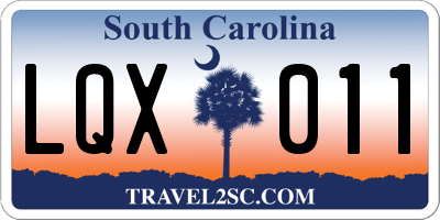 SC license plate LQX011
