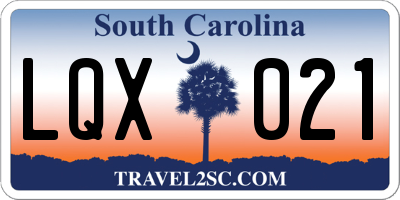 SC license plate LQX021