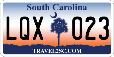 SC license plate LQX023