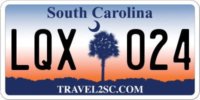SC license plate LQX024