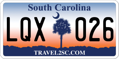 SC license plate LQX026