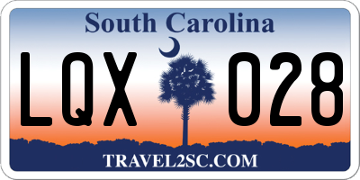 SC license plate LQX028