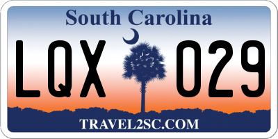 SC license plate LQX029