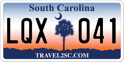 SC license plate LQX041