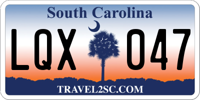 SC license plate LQX047