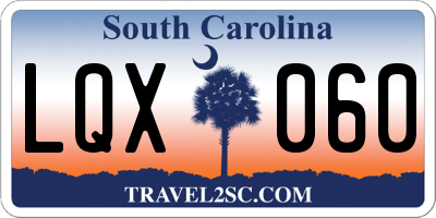 SC license plate LQX060