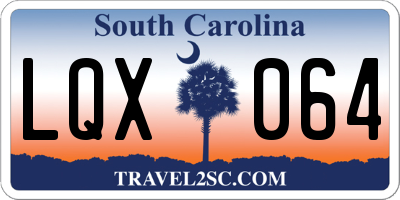 SC license plate LQX064