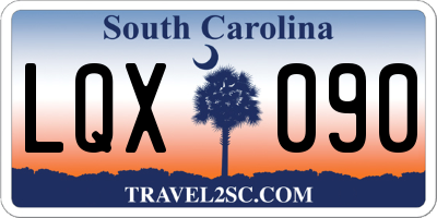 SC license plate LQX090