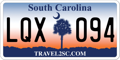 SC license plate LQX094