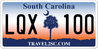 SC license plate LQX100