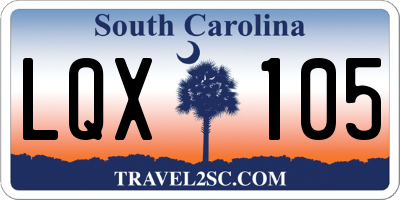 SC license plate LQX105