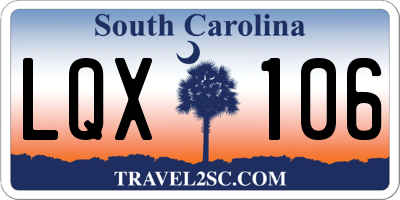 SC license plate LQX106