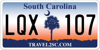 SC license plate LQX107
