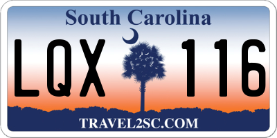 SC license plate LQX116